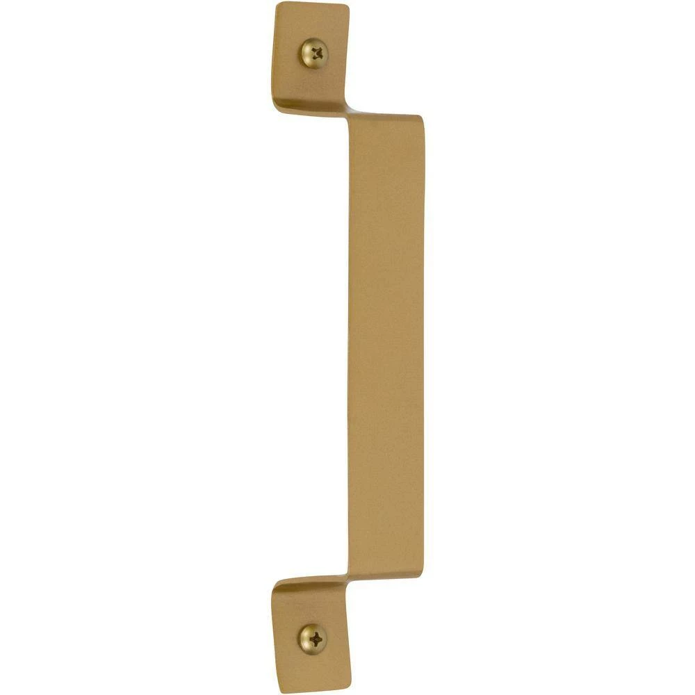 DELANEY HARDWARE 7-3/4 in. Satin Brass Barn Door Hardware Flat Square Pull Handle 4 DELANEY HARDWARE 7-3/4 in. Satin Brass Barn Door Hardware Flat Square Pull Handle - Image 2