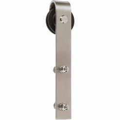DELANEY HARDWARE 1000 Series 5 ft. Satin Nickel Standard Style Rollers Barn Door Hardware Kit