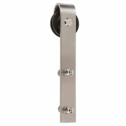 DELANEY HARDWARE 6 ft. Satin Nickel Standard Style Rollers Barn Door Hardware Kit