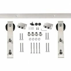 DELANEY HARDWARE 6 ft. Satin Nickel Standard Style Rollers Barn Door Hardware Kit 7 DELANEY HARDWARE 6 ft. Satin Nickel Standard Style Rollers Barn Door Hardware Kit -Whitehall Products Store satin nickel delaney hardware barn door hardware bd1062 c3 1000