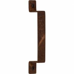 DELANEY HARDWARE 7-3/4 in. Weathered Rust Barn Door Hardware Flat Square Pull Handle