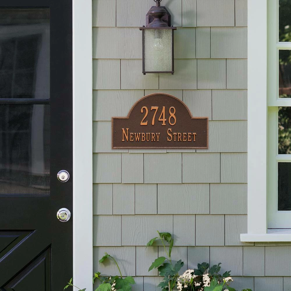 Whitehall Products Arch Marker Standard Antique Copper Wall 2-Line Address Plaque 6 Whitehall Products Arch Marker Standard Antique Copper Wall 2-Line Address Plaque - Image 4