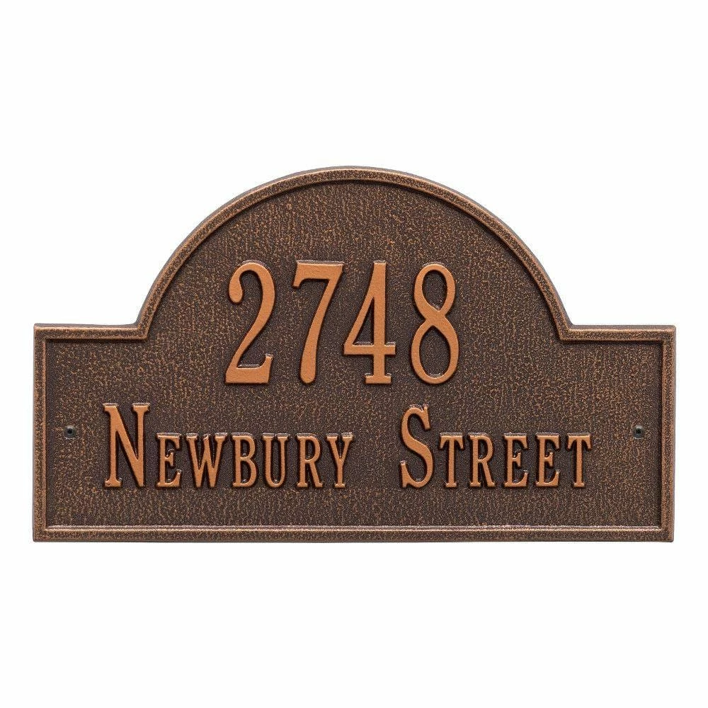 Whitehall Products Arch Marker Standard Antique Copper Wall 2-Line Address Plaque 3 Whitehall Products Arch Marker Standard Antique Copper Wall 2-Line Address Plaque