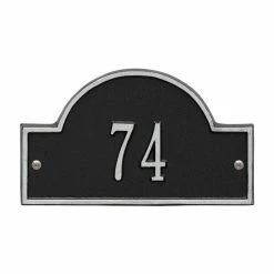 Whitehall Products Arch Marker Petite Black/Silver Wall 1-Line Address Plaque