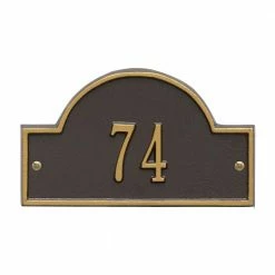 Whitehall Products Arch Marker Petite Bronze/Gold Wall 1-Line Address Plaque