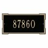 Whitehall Products Rectangular Roanoke Standard Wall 1-Line Address Plaque - Black/Gold
