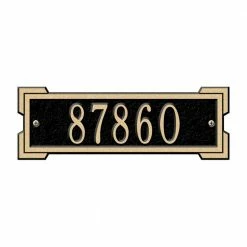 Whitehall Products Rectangular Roanoke Petite Wall 1-Line Address Plaque - Black/Gold