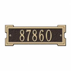 Whitehall Products Rectangular Roanoke Petite Wall 1-Line Address Plaque - Bronze/Gold