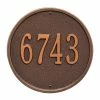 Whitehall Products Round Standard Antique Copper Wall 1-Line Address Plaque -Whitehall Products Store whitehall products address plaques 1033ac 64 1000