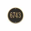 Whitehall Products Round Standard Black/Gold Wall 1-Line Address Plaque