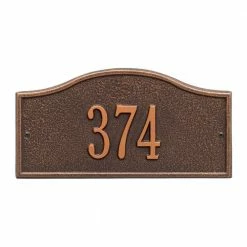 Whitehall Products Rolling Hills Rectangular Antique Copper Mini Wall 1-Line Address Plaque