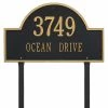 Whitehall Products Arch Marker Estate Black/Gold Lawn 2-Line Address Plaque