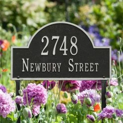 Whitehall Products Arch Marker Standard Black/Silver Lawn 2-Line Address Plaque -Whitehall Products Store whitehall products address plaques 1106bs 31 1000