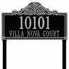 Whitehall Products Villa Nova Rectangular Black/Silver Estate Lawn Two Line Address Plaque