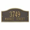 Whitehall Products Rolling Hills Rectangular Bronze/Gold Standard Wall 2-Line Address Plaque -Whitehall Products Store whitehall products address plaques 1118og 64 1000