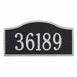 Whitehall Products Rolling Hills Rectangular Black/Silver Grande Wall One Line Address Plaque