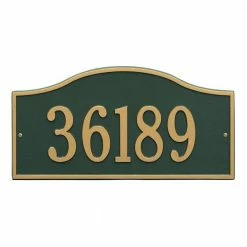 Whitehall Products Rolling Hills Rectangular Green/Gold Grande Wall One Line Address Plaque