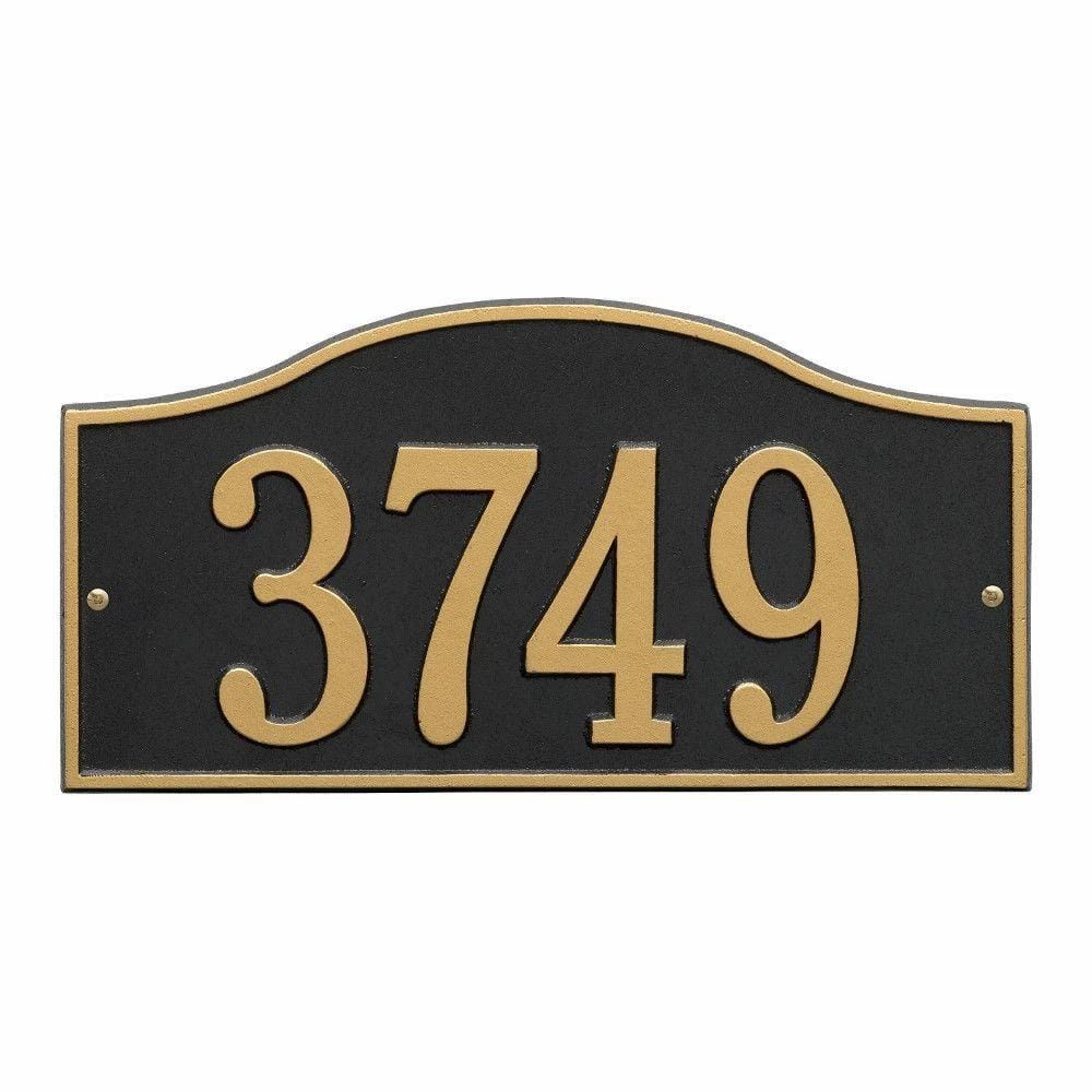 Whitehall Products Rolling Hills Rectangular Black/Gold Standard Wall One Line Address Plaque 3 Whitehall Products Rolling Hills Rectangular Black/Gold Standard Wall One Line Address Plaque
