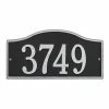 Whitehall Products Rolling Hills Rectangular Black/Silver Standard Wall One Line Address Plaque