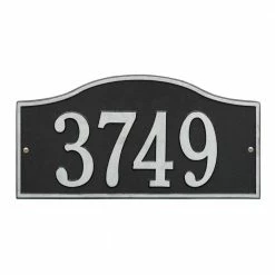 Whitehall Products Rolling Hills Rectangular Black/Silver Standard Wall One Line Address Plaque