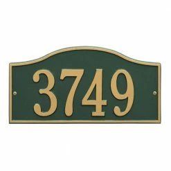 Whitehall Products Rolling Hills Rectangular Green/Gold Standard Wall One Line Address Plaque