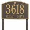 Whitehall Products Cape Charles Estate Rectangular Bronze/Gold Lawn 2-Line Address Plaque -Whitehall Products Store whitehall products address plaques 1174og 64 1000