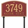 Whitehall Products Cape Charles Rectangular Red/Gold Standard Lawn 2-Line Address Plaque -Whitehall Products Store whitehall products address plaques 1178rg 64 1000
