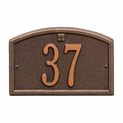 Whitehall Products Cape Charles Rectangular Antique Copper Petite Wall 1-Line Address Plaque
