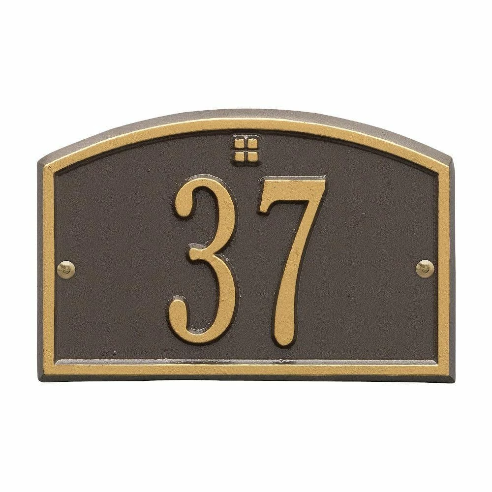 Whitehall Products Cape Charles Rectangular Bronze/Gold Petite Wall 1-Line Address Plaque 3 Whitehall Products Cape Charles Rectangular Bronze/Gold Petite Wall 1-Line Address Plaque