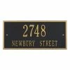 Whitehall Products Hartford Rectangular Black/Gold Standard Wall 2-Line Address Plaque -Whitehall Products Store whitehall products address plaques 1321bg 64 1000