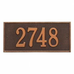 Whitehall Products Hartford Rectangular Antique Copper Standard Wall 1-Line Address Plaque