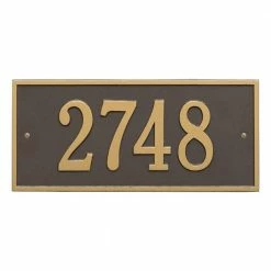 Whitehall Products Hartford Rectangular Bronze/Gold Standard Wall 1-Line Address Plaque