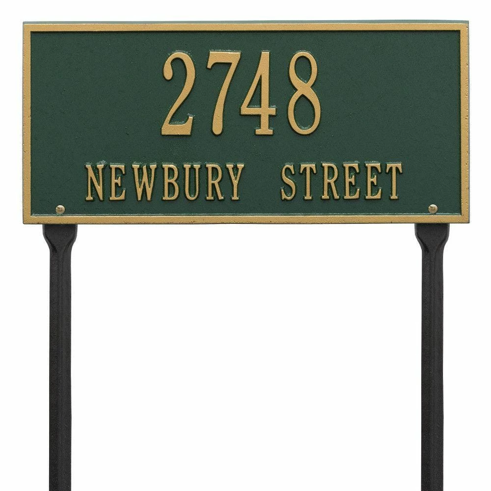 Whitehall Products Hartford Rectangular Green/Gold Standard Lawn 2-Line Address Plaque 3 Whitehall Products Hartford Rectangular Green/Gold Standard Lawn 2-Line Address Plaque