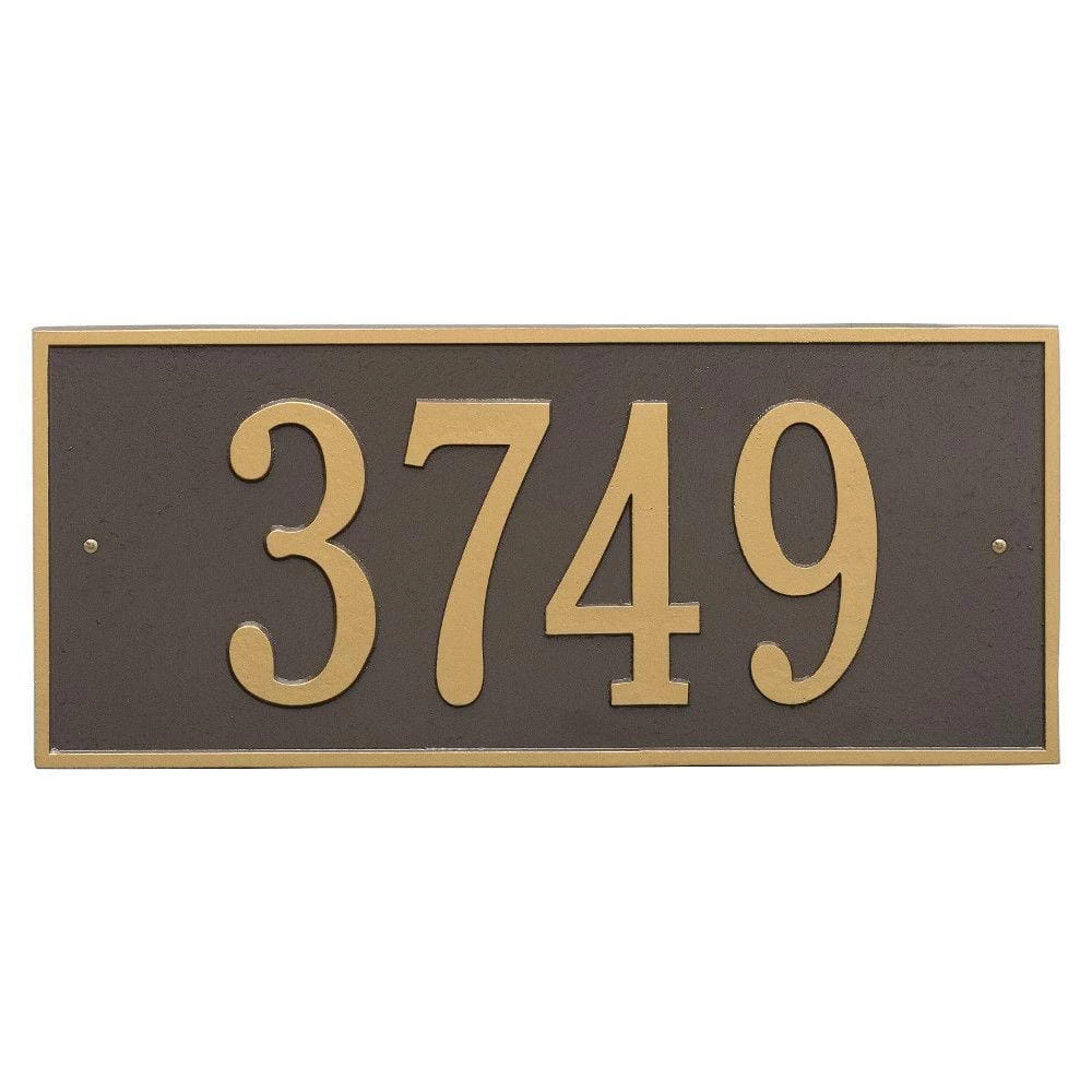 Whitehall Products Hartford Rectangular Bronze/Gold Estate Wall 1-Line Address Plaque 3 Whitehall Products Hartford Rectangular Bronze/Gold Estate Wall 1-Line Address Plaque