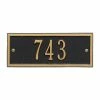 Whitehall Products Hartford Rectangular Black/Gold Petite Wall 1-Line Address Plaque