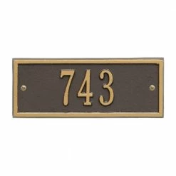 Whitehall Products Hartford Rectangular Bronze/Gold Petite Wall 1-Line Address Plaque