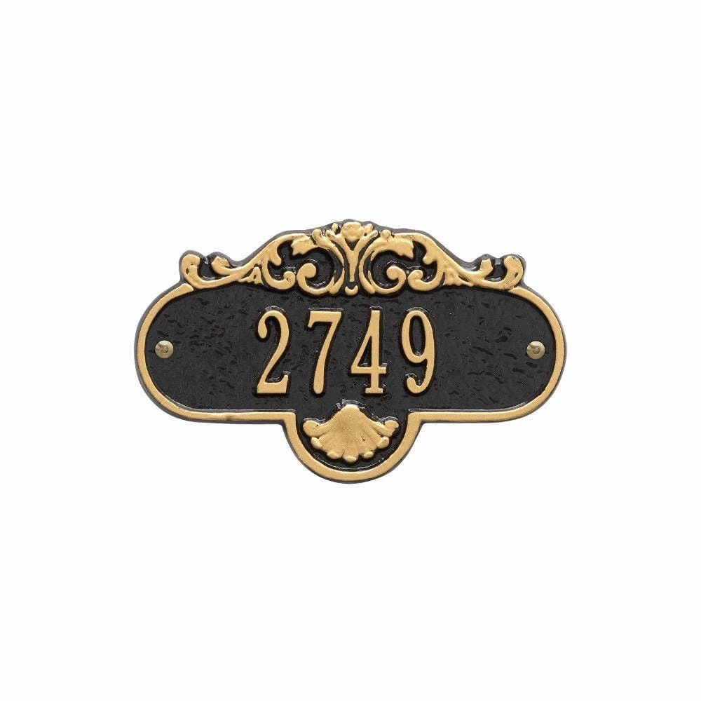 Whitehall Products Oval Rochelle Petite Black/Gold Wall 1-Line Address Plaque 3 Whitehall Products Oval Rochelle Petite Black/Gold Wall 1-Line Address Plaque