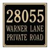 Whitehall Products Square Estate Wall 3-Line Address Plaque - Black/Gold