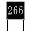 Whitehall Products Square Estate Lawn 1-Line Address Plaque - Black/Silver