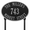 Whitehall Products Hawthorne Standard Oval Black/Silver Lawn 3-Line Address Plaque -Whitehall Products Store whitehall products address plaques 2919bs 64 1000