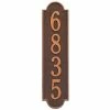 Whitehall Products Richmond Estate Rectangular Antique Copper Wall 1-Line Vertical Address Plaque
