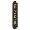 Whitehall Products Richmond Standard Rectangular Black/Gold Wall 1-Line Vertical Address Plaque -Whitehall Products Store whitehall products address plaques 3007bg 64 1000
