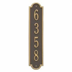 Whitehall Products Richmond Standard Rectangular Bronze/Gold Wall 1-Line Vertical Address Plaque