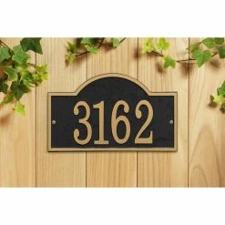 Whitehall Products Fast and Easy Arch House Number Plaque, Black/Gold -Whitehall Products Store whitehall products address plaques 31261 4f 1000
