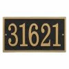 Whitehall Products Fast and Easy Rectangle House Number Plaque, Black/Gold -Whitehall Products Store whitehall products address plaques 31265 64 1000