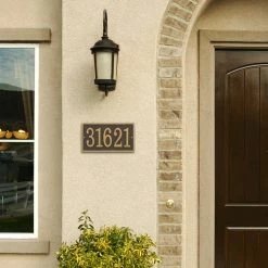 Whitehall Products Fast and Easy Rectangle House Number Plaque, Bronze/Gold -Whitehall Products Store whitehall products address plaques 31266 31 1000