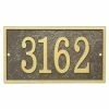 Whitehall Products Fast and Easy Rectangle House Number Plaque, Bronze/Gold -Whitehall Products Store whitehall products address plaques 31266 64 1000