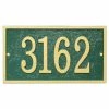 Whitehall Products Fast and Easy Rectangle House Number Plaque, Green/Gold -Whitehall Products Store whitehall products address plaques 31267 64 1000