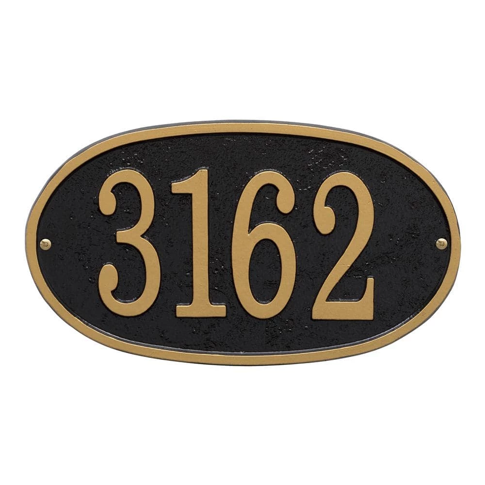 Whitehall Products Fast and Easy Oval House Number Plaque, Black/Gold 3 Whitehall Products Fast and Easy Oval House Number Plaque, Black/Gold