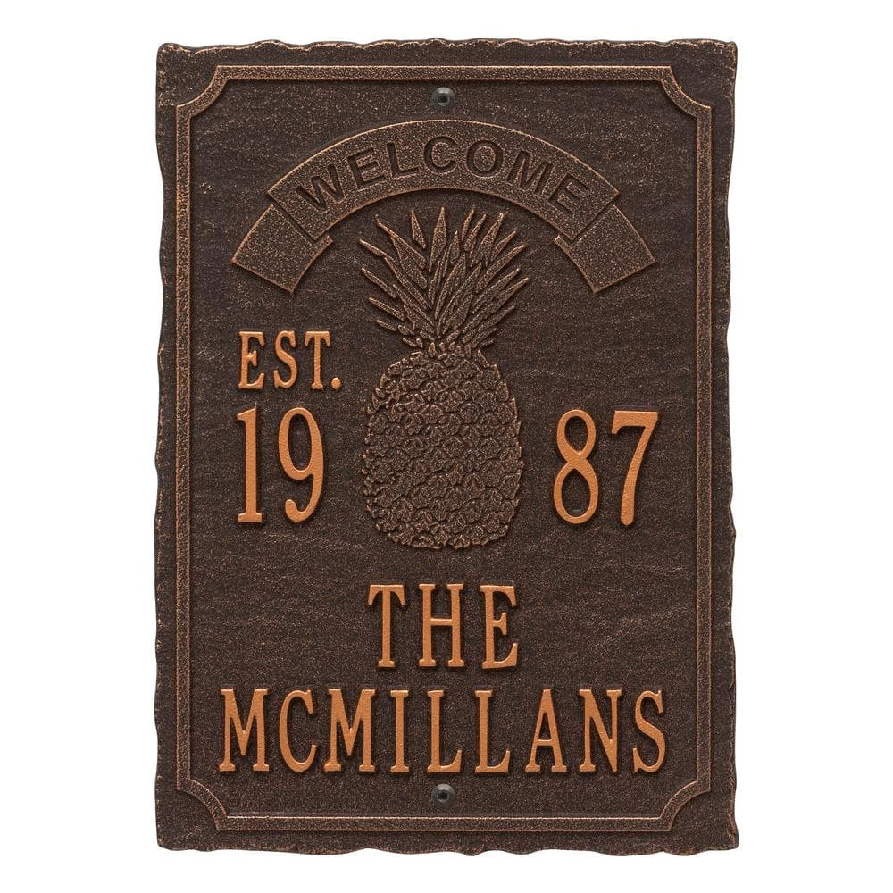 Whitehall Products Antebellum Welcome Rectangular Standard Wall 3-Line Anniversary Personalized Plaque in Oil-Rubbed Bronze 3 Whitehall Products Antebellum Welcome Rectangular Standard Wall 3-Line Anniversary Personalized Plaque in Oil-Rubbed Bronze